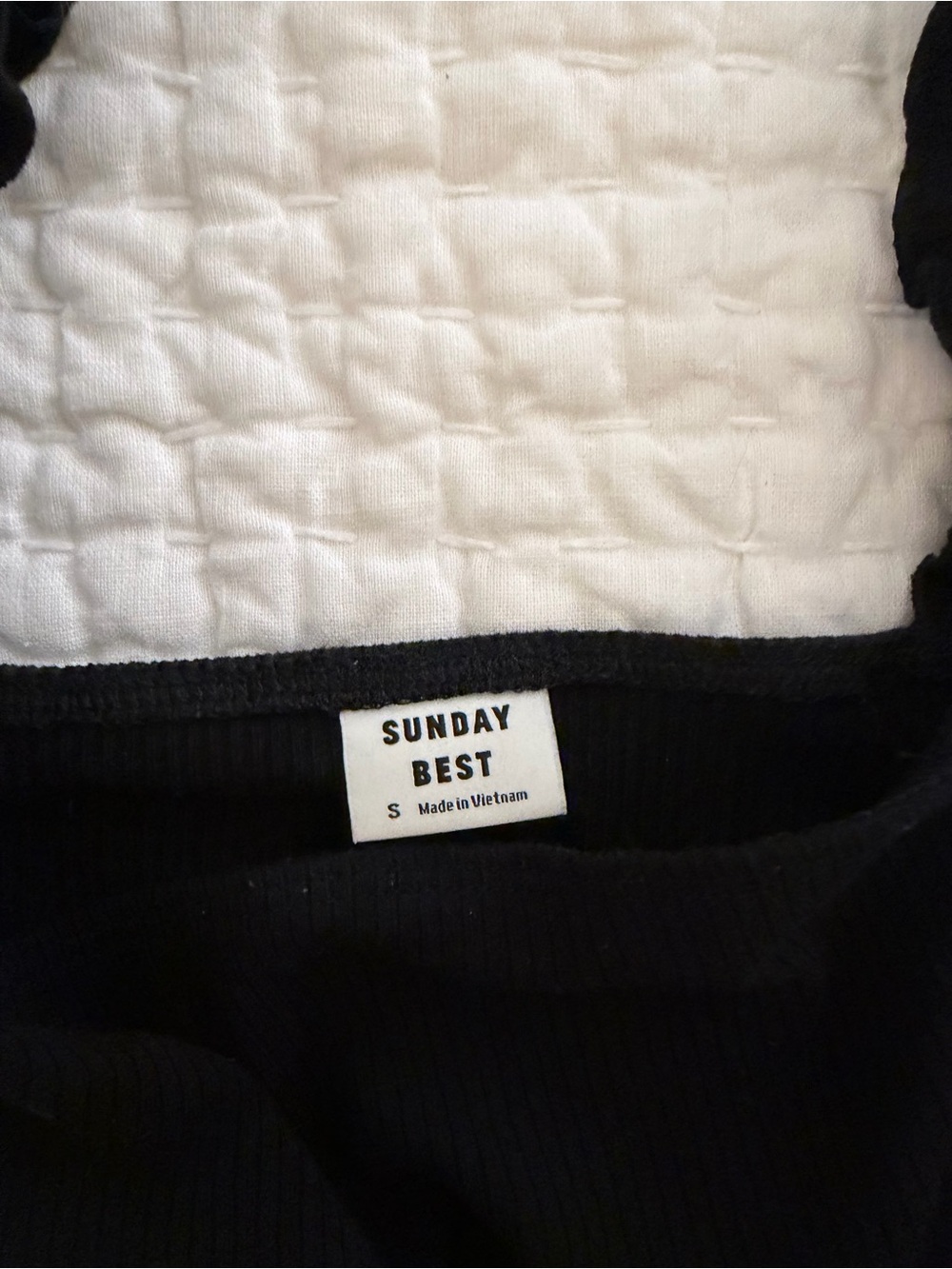 Sunday Best Black Ruffle Strap Ribbed Crop Top - Picture 2 of 3